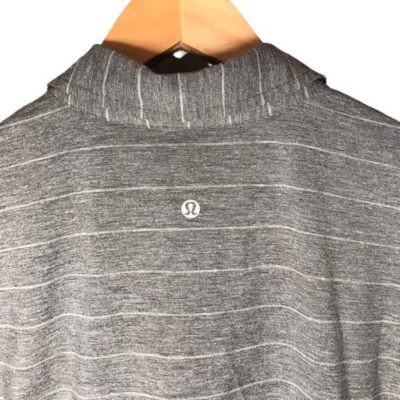Lululemon Evolution Polo Men’s Grey Stripes Golf Shirt ESTIMATED Size Large - Picture 8 of 9